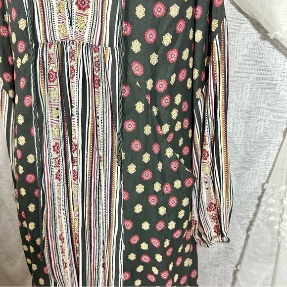 Free People Pebble Rain balloon sleeve printed mini boho dress size XS - Picture 9 of 13